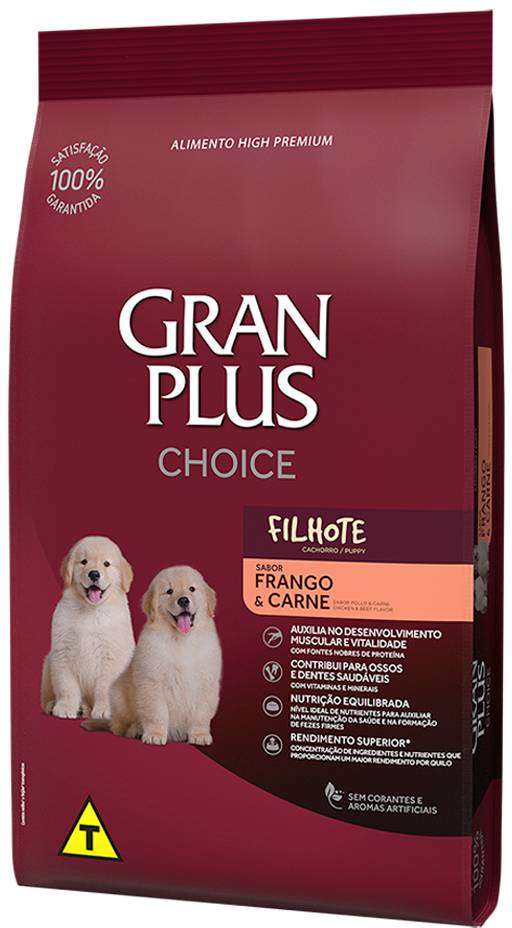 Ração GranPlus Choice Frango e Carne para Cães Filhotes - 10,1Kg