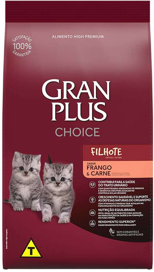 Ração GranPlus Choice Frango e Carne para Gatos Filhotes - 10,1Kg