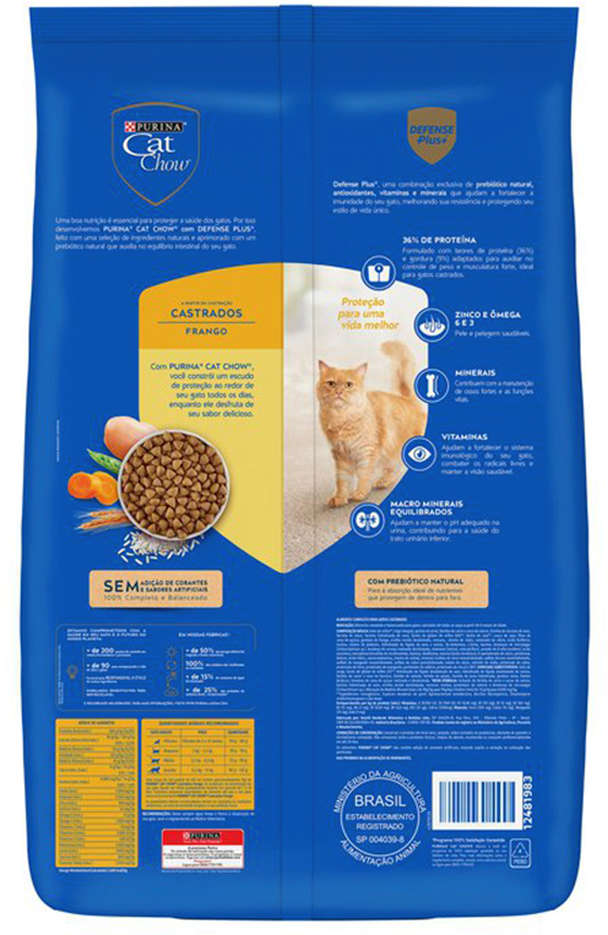 Ração Nestlé Purina Cat Chow para Gatos Castrados - 10,1Kg