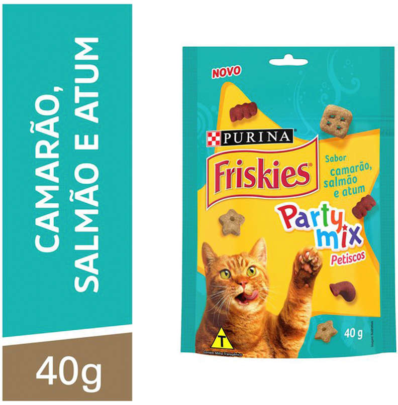 Petisco Purina Friskies Friskies para Gatos Adultos Sabor Camarão e Atum - 40g