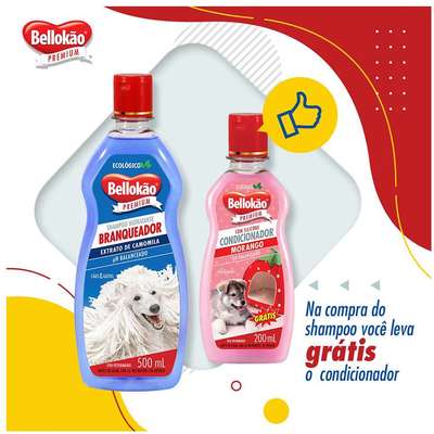 Kit Bellokão Shampoo Branqueador + Condicionador Morango	