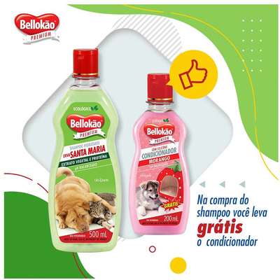 Kit Bellokão Shampoo Erva Santa Maria + Condicionador Morango	