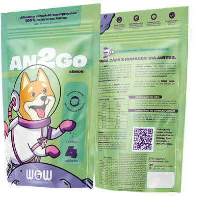 Petisco WOW Pet Food AN2GO Carne para Cães Sênior