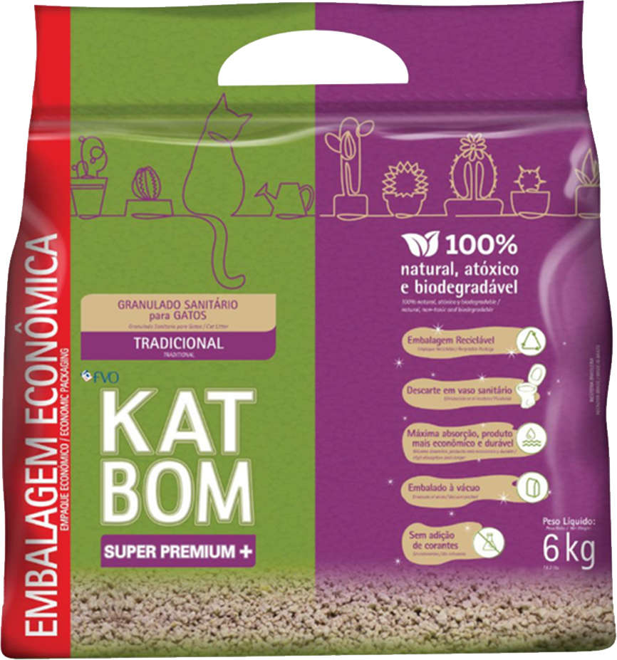 Granulado Sanitário Katbom Natural para Gatos - 6Kg