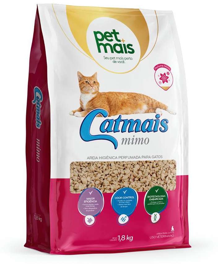 Granulado Sanitário Perfumado Petmais Catmais Prático Mimo - 1,8Kg