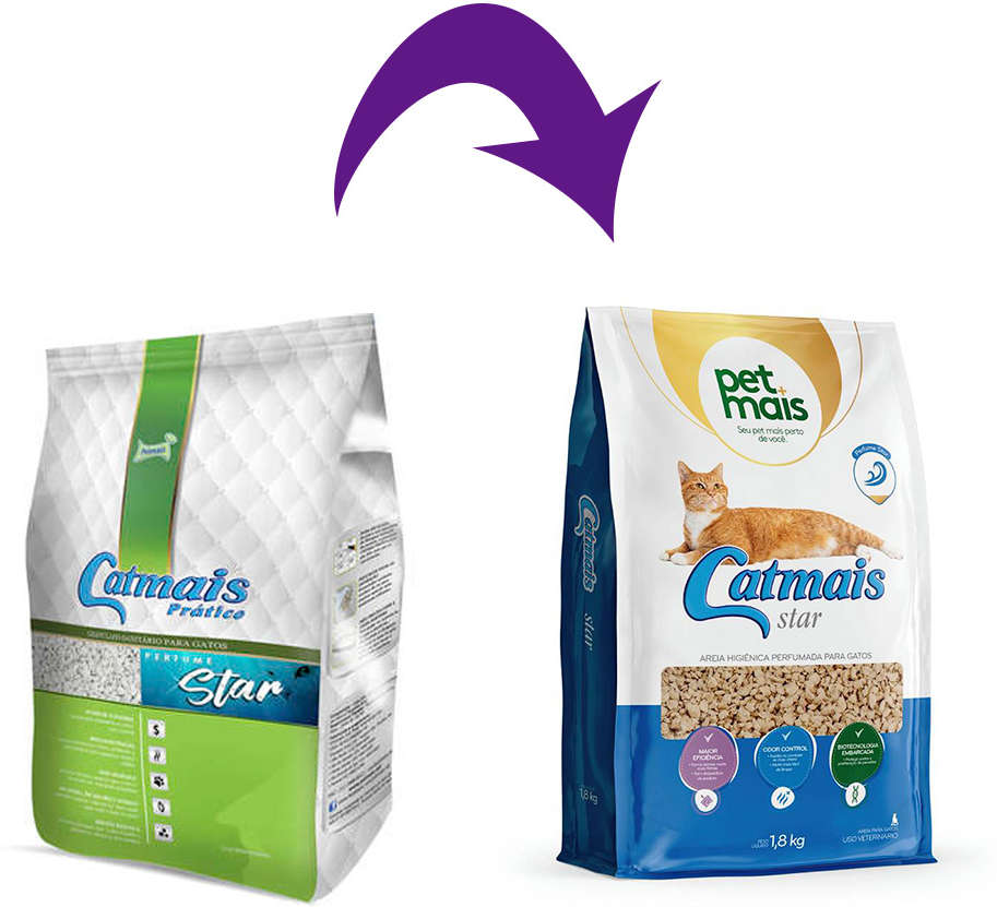 Granulado Sanitário Perfumado Petmais Catmais Prático Star - 1,8Kg