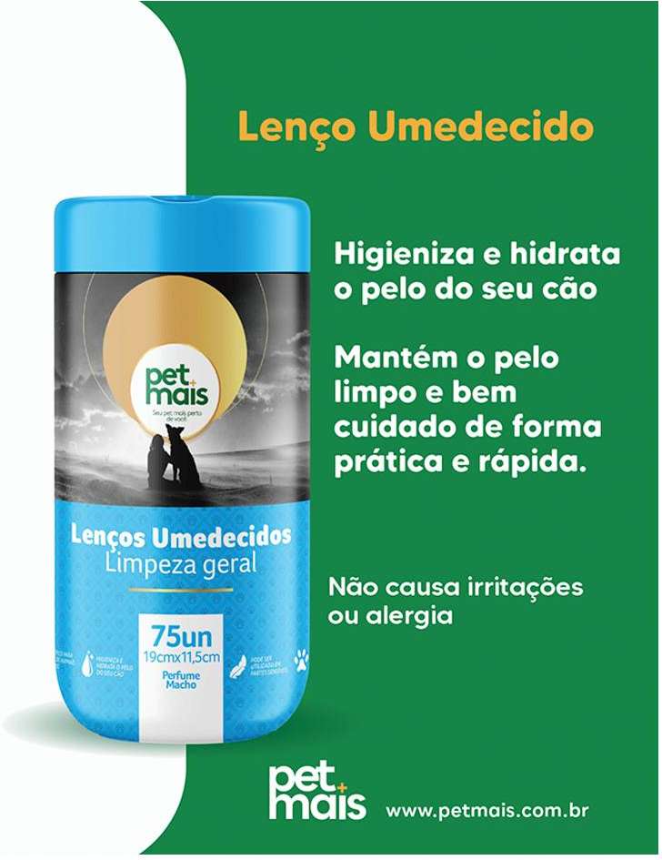 Lenços Umedecidos Petmais Fresh Pet Azul - 75 Unidades