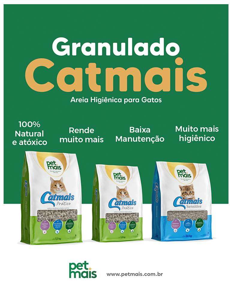 Granulado Sanitário Petmais Catmais Prático para Gatos - 7,2Kg