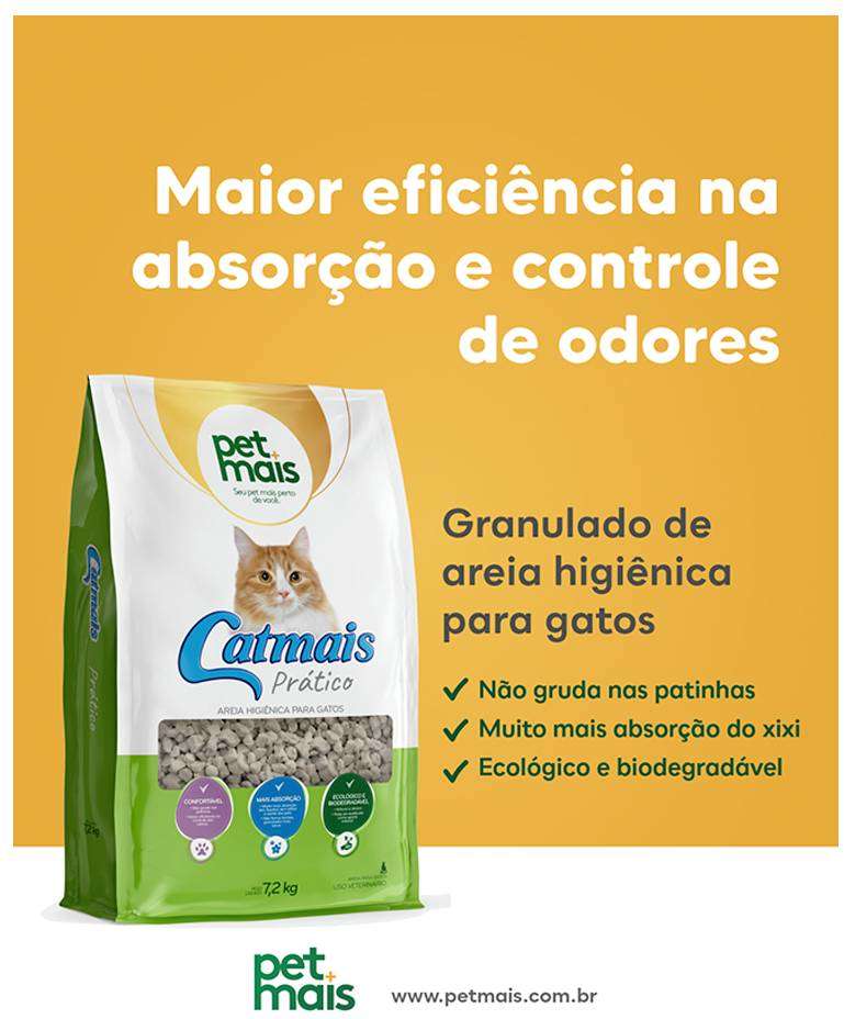 Granulado Sanitário Petmais Catmais Prático para Gatos - 7,2Kg