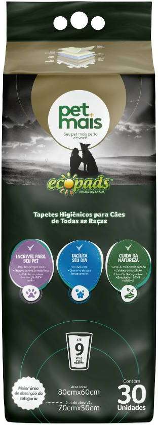 Tapete Higienico Ecopads com Atrativo Canino - 30 unidades