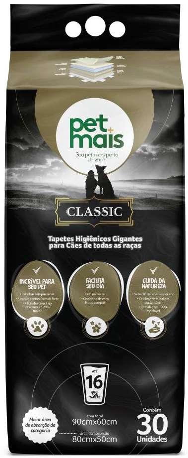 Tapete Higiênico Petmais Classic Super Premium - 30 Unidades