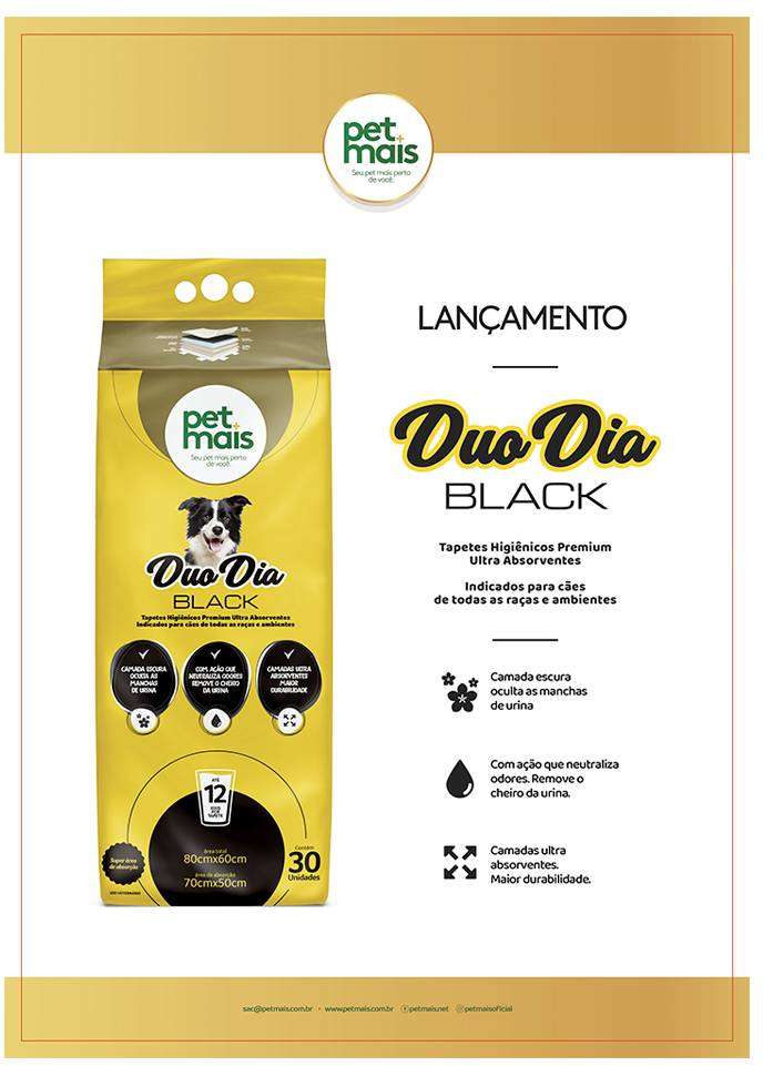 Tapete Higiênico Petmais Duo Dia Black - 30 Unidades