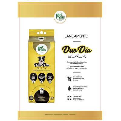 Tapete Higiênico Petmais Duo Dia Black