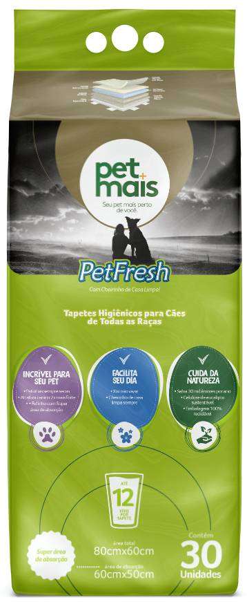 Tapete Higiênico Petmais Pet Fresh Aromatizado - 30 Unidades