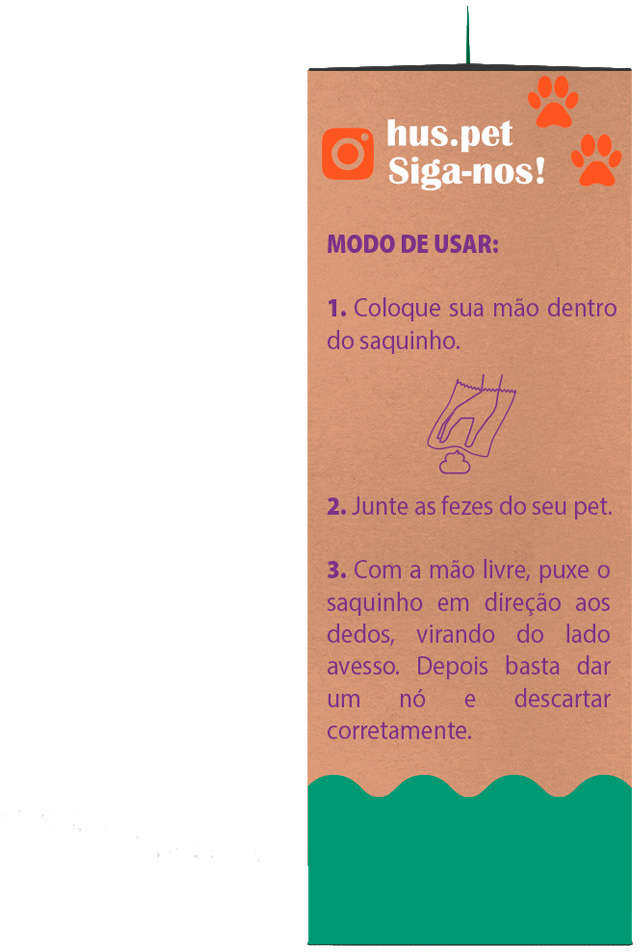 Saquinhos Coletores Huspet Biodegradáveis - 75 Unidades