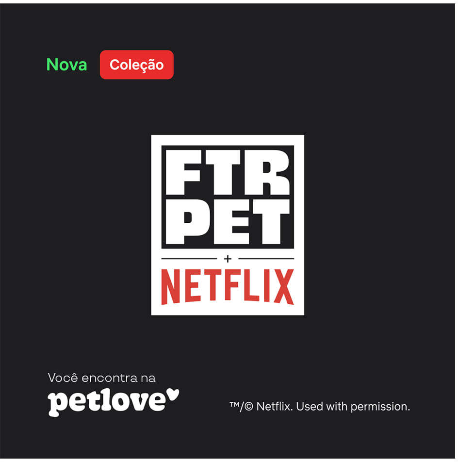 Peitoral Antipuxão Future Pet Netflix Preta para Cães - Tam. G