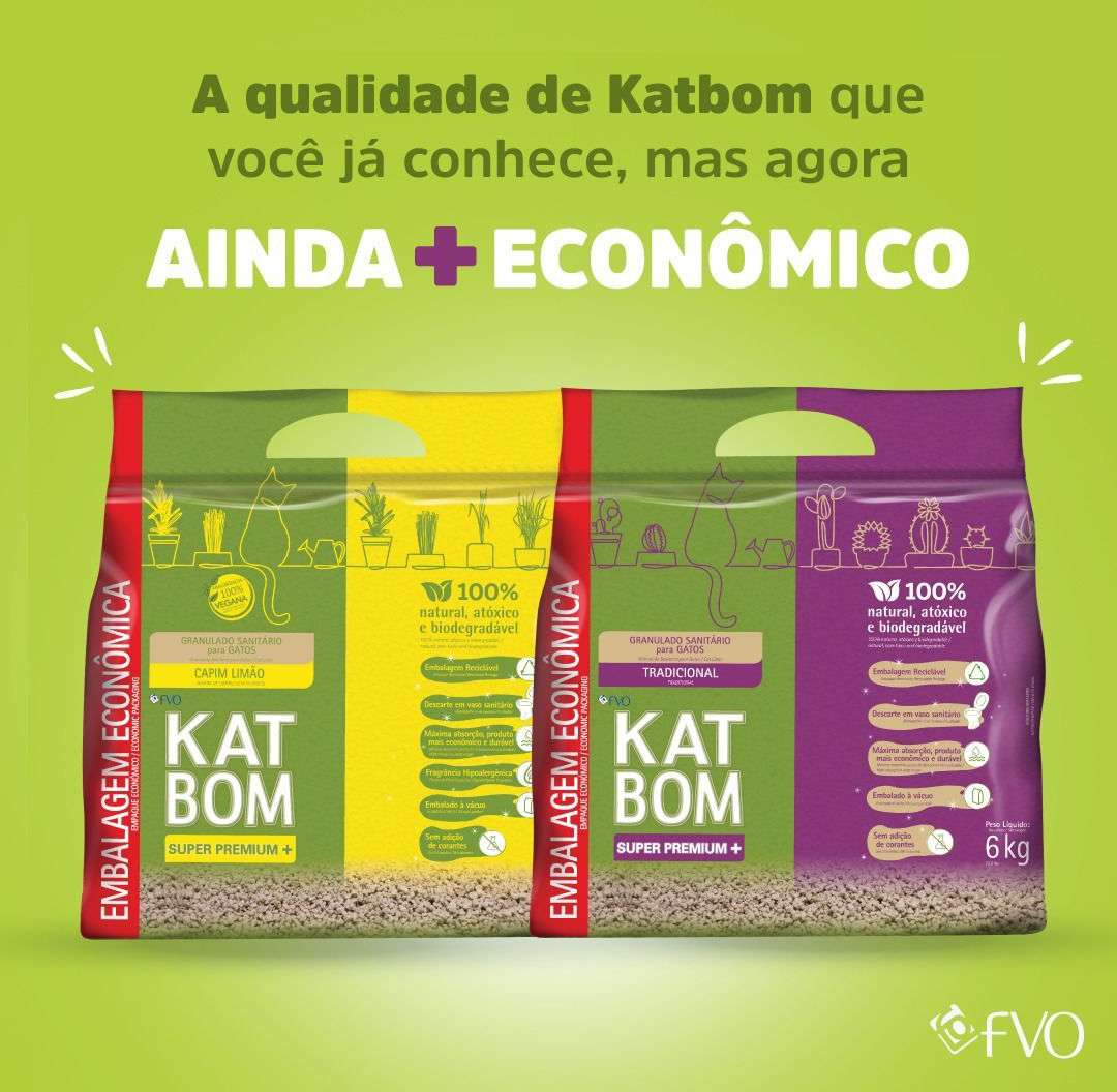 Granulado Sanitário Katbom Capim Limão para Gatos - 6Kg