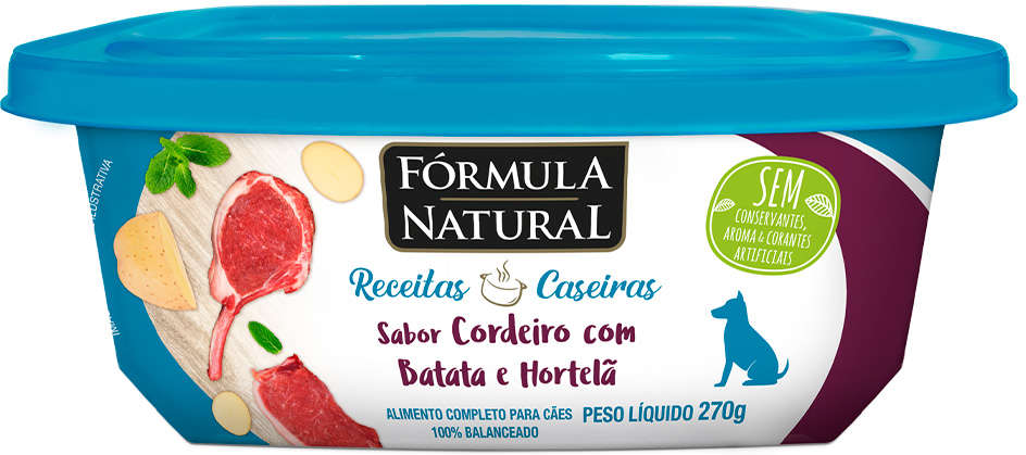 Ração Úmida Fórmula Natural Receitas Caseiras Cordeiro com Batata e Hortelã para Cães - 270 g