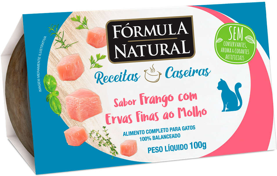 Ração Úmida Fórmula Natural Receitas Caseiras Frango com Ervas Finas ao Molho para Gatos - 100 g