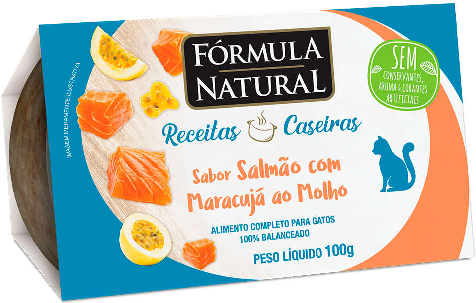 Ração Úmida Fórmula Natural Receitas Caseiras Salmão com Maracujá ao Molho para Gatos - 100 g