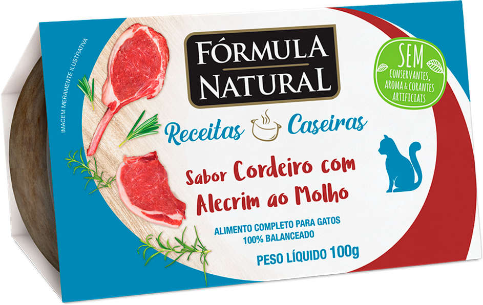 Ração Úmida Fórmula Natural Receitas Caseiras Cordeiro com Alecrim ao Molho para Gatos - 100 g