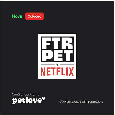 Coleira Future Pet Netflix Branca para Cães