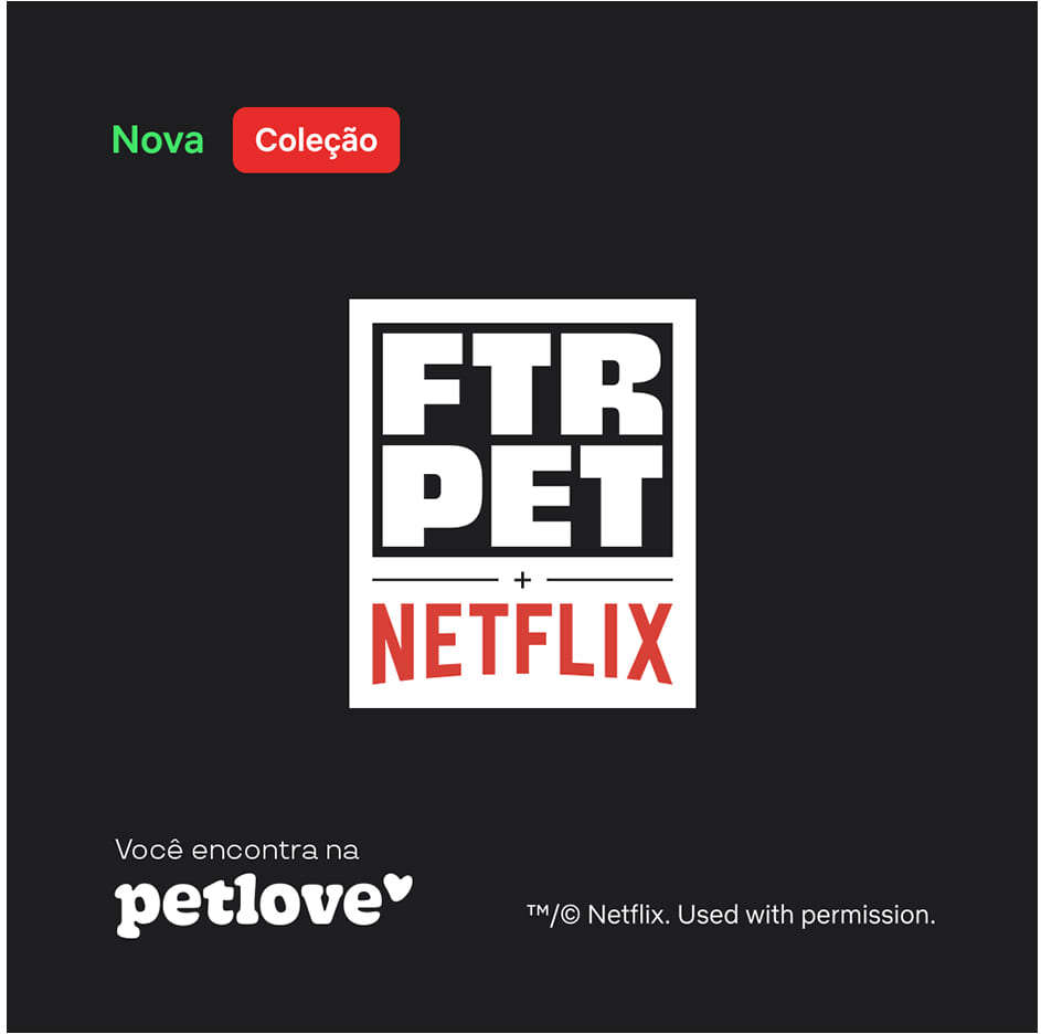 Guia com Amortecedor Future Pet Netflix Preta para Cães - Tam. P