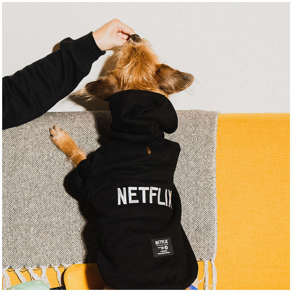 Moletom Future Pet Netflix Preto para Cães - Tam. P