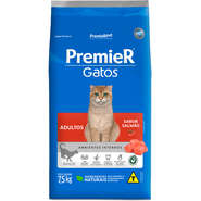 Ração Premier Pet Gatos Adultos Ambientes Internos Salmão - 7,5Kg