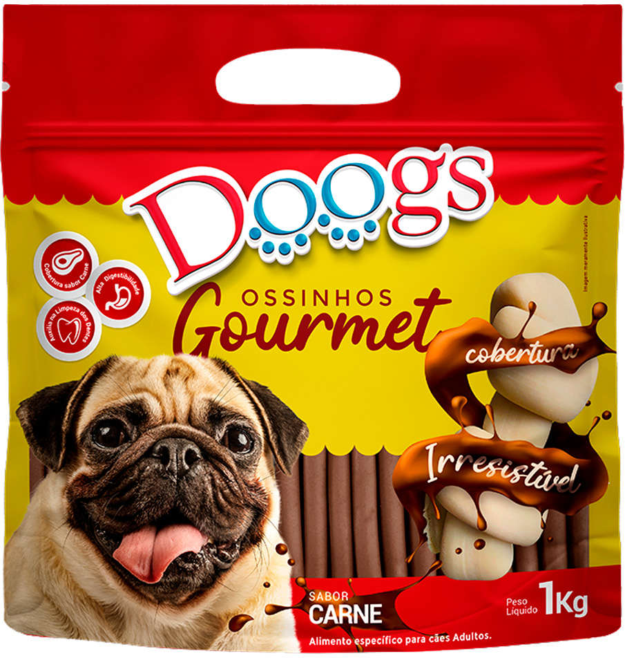 Palitinho Doogs Gourmet 8mm Carne para Cães - 1Kg