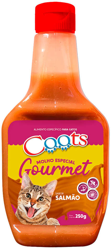 Molho Caats Gourmet Salmão para Gatos Adutos - 250 g