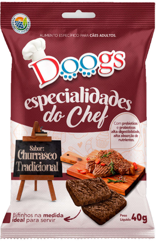 Petisco Doogs para Cães Sabor Churrasco - 40g