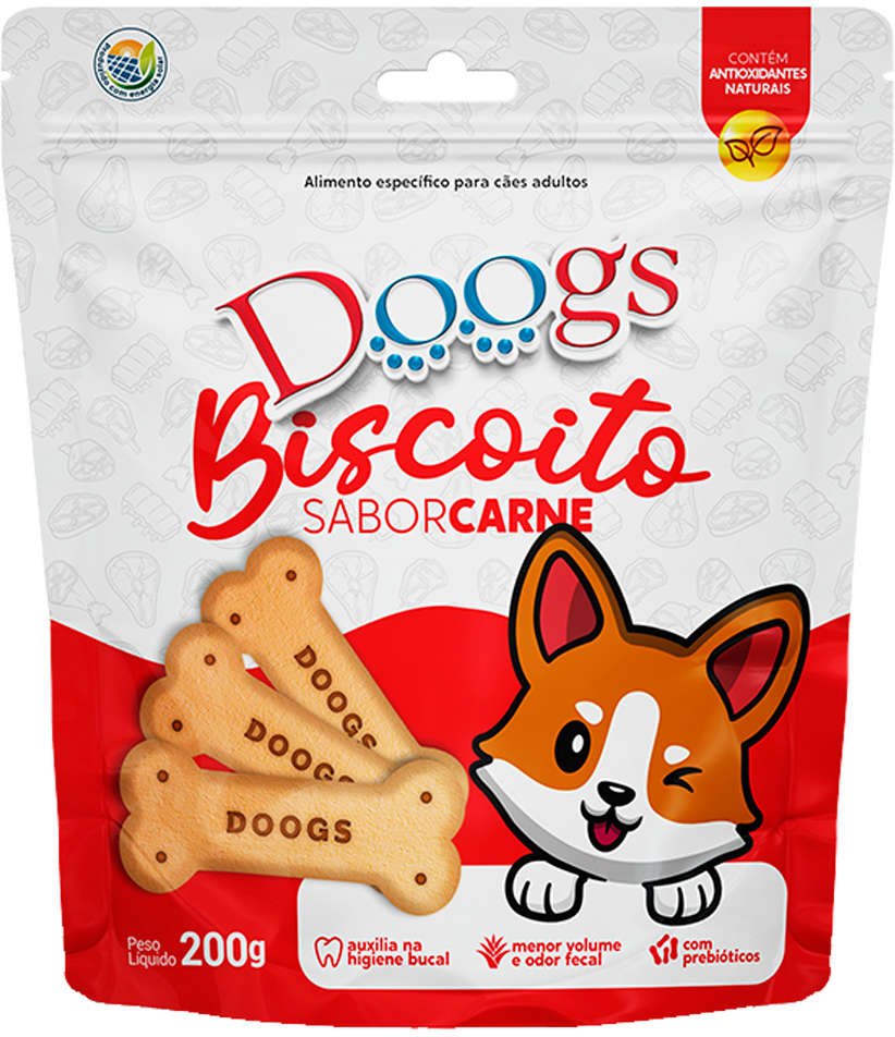 Biscoito Doogs para Cães Sabor Carne - 200g