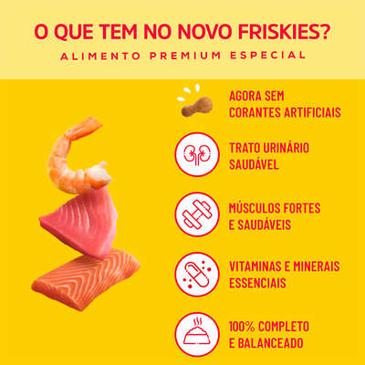 Ração Seca Nestlé Purina Friskies Peixe & Frutos do Mar para Gatos Adultos