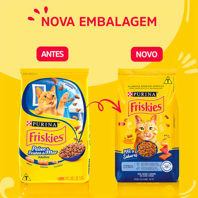 Ração Seca Nestlé Purina Friskies Peixe & Frutos do Mar para Gatos Adultos