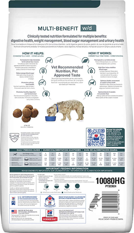 Ração Seca Hill's Prescription Diet w/d Controle do Peso e Glicêmico para Cães Adultos - 3,8Kg