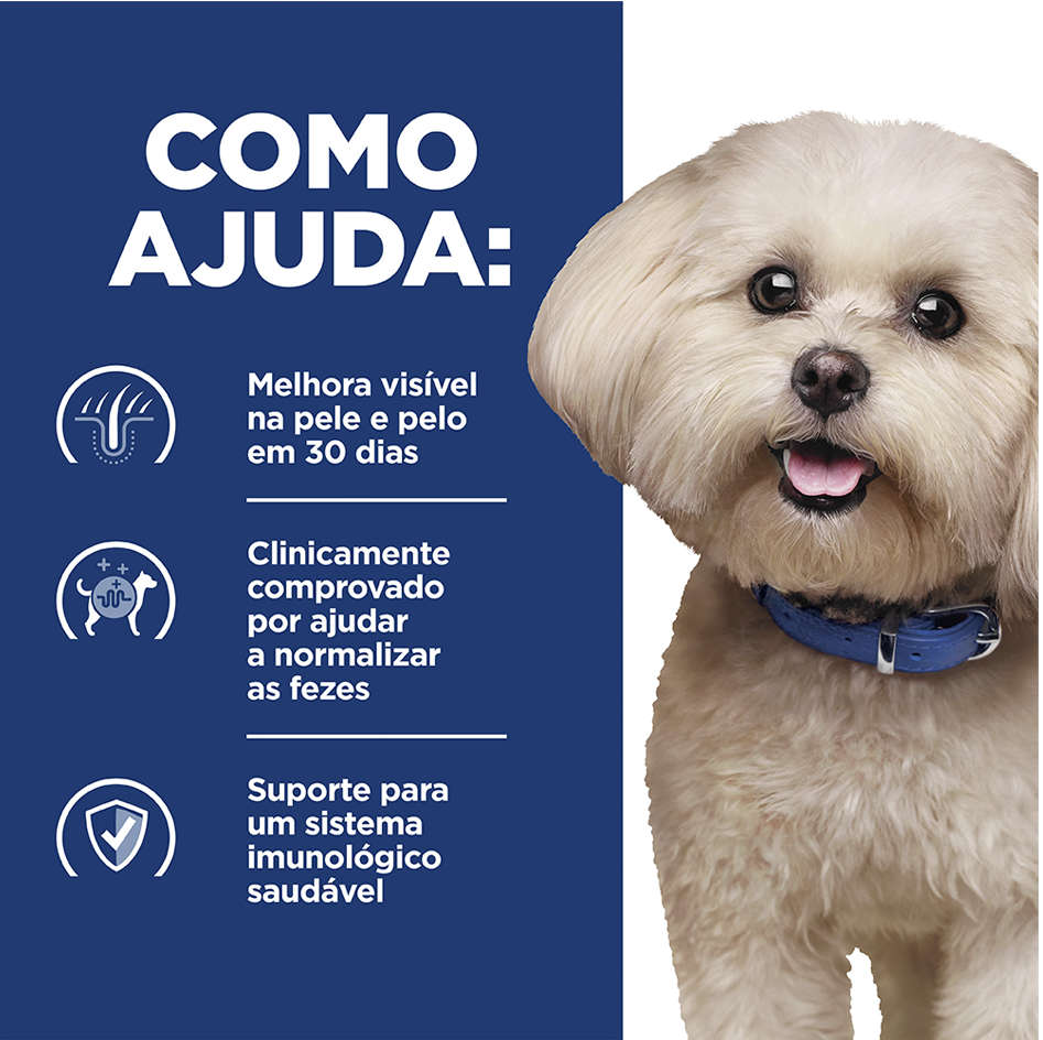 Ração Seca Hill's Prescription Diet z/d Pedaços Pequenos Alergia Alimentares e Pele para Cães Adultos - 3,17Kg