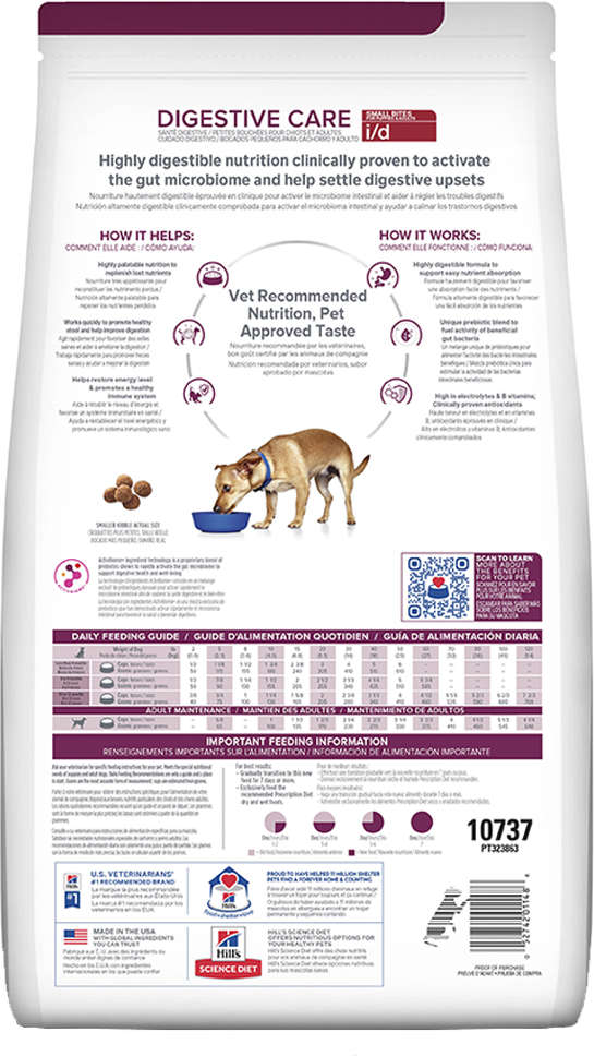 Ração Seca Hill's Prescription Diet i/d Pedaços Pequenos Cuidado Gastrointestinal para Cães Adultos - 1,5Kg