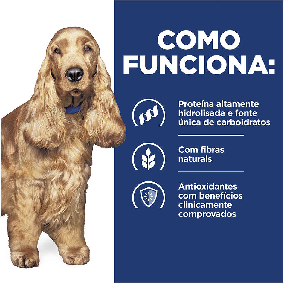 Ração Hills Canine Prescription Diet Z/D para Alergias Alimentares e Pele para Cães Adultos - 3,6Kg