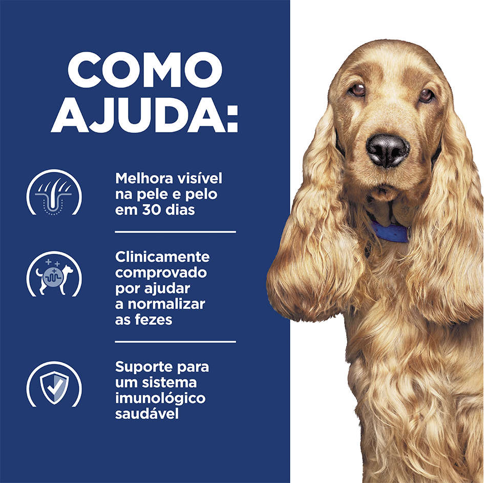 Ração Hills Canine Prescription Diet Z/D para Alergias Alimentares e Pele para Cães Adultos - 3,6Kg