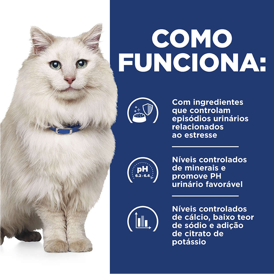 Ração Seca Hill's Prescription Diet c/d Multicare Stress Cuidado Urinário para Gatos Adultos - 3,8Kg