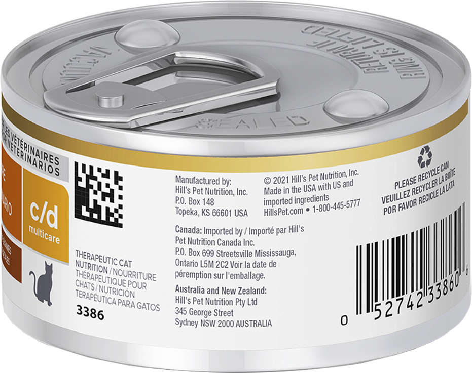 Ração Úmida Hill's Prescription Diet c/d Cuidado Urinário Multicare Frango e Vegetais para Gatos - 82 g