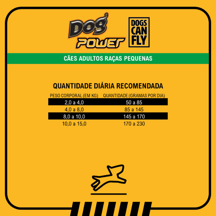 Ração Seca Dog Power Dogs Can Fly Frango e Arroz para Cães Adultos Raças Pequenas - 3Kg