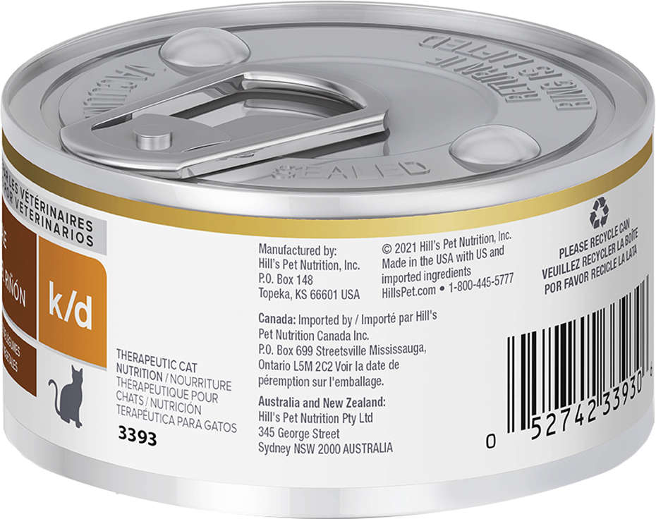 Ração Úmida Hill's Prescription Diet Lata k/d Cuidado Renal para Gatos - 82 g