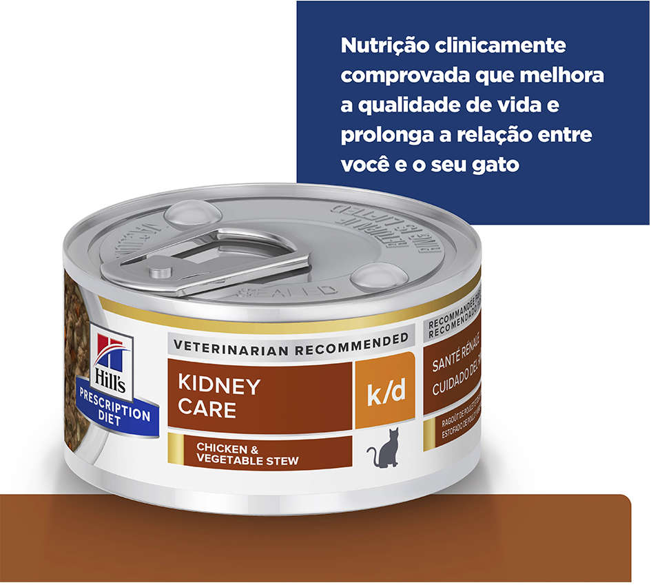 Ração Úmida Hill's Prescription Diet Lata k/d Cuidado Renal para Gatos - 82 g
