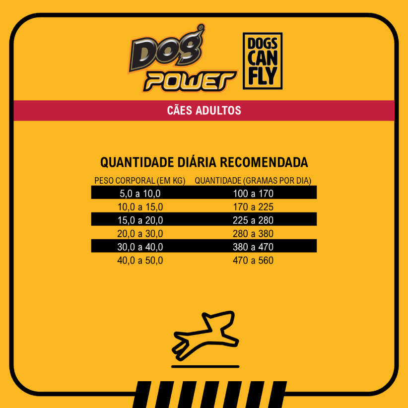 Ração Seca Dog Power Dogs Can Fly Frango e Arroz para Cães Adultos - 20Kg
