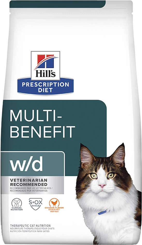 Ração Seca Hill's Prescription Diet w/d Controle do Peso e Glicêmico para Gatos Adultos - 1,81Kg