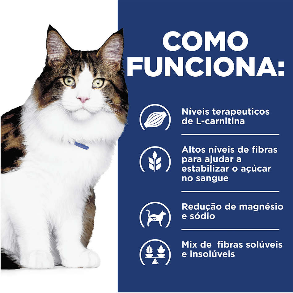 Ração Seca Hill's Prescription Diet w/d Controle do Peso e Glicêmico para Gatos Adultos - 1,81Kg