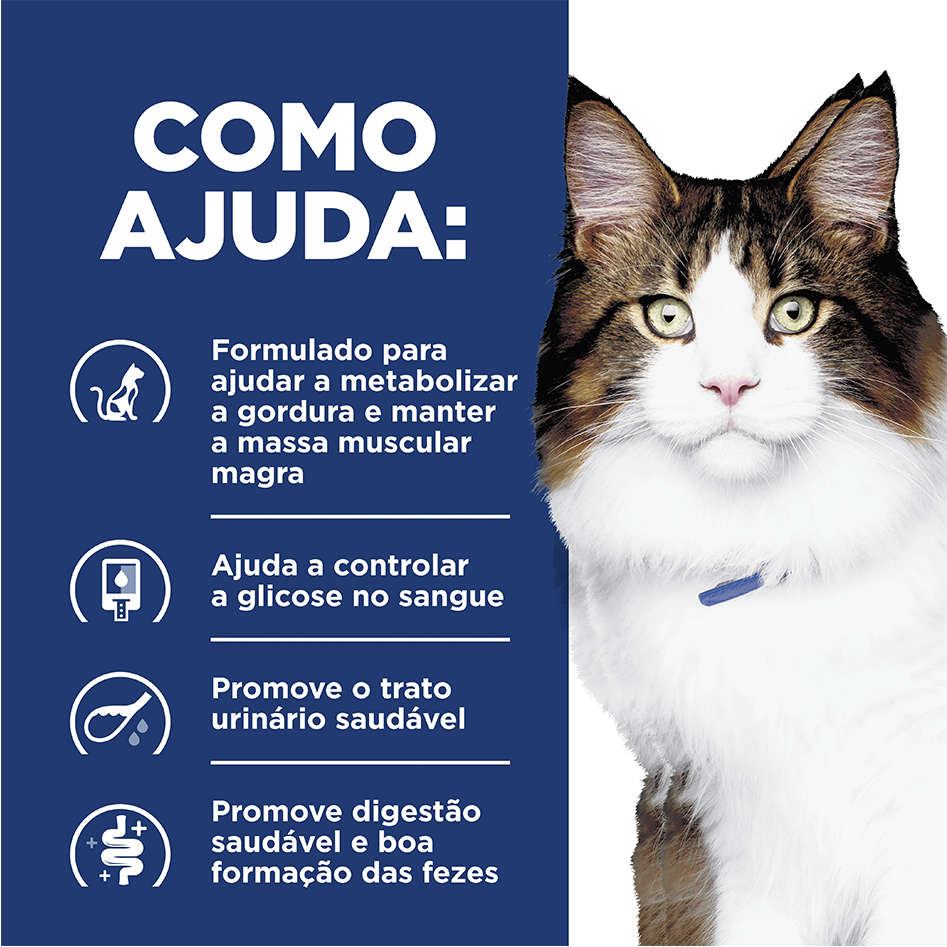 Ração Seca Hill's Prescription Diet w/d Controle do Peso e Glicêmico para Gatos Adultos - 1,81Kg