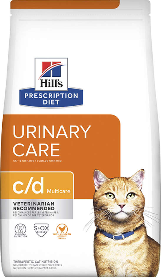 Ração Seca Hill's Prescription Diet c/d Multicare Cuidado Urinário para Gatos Adultos - 1,81Kg